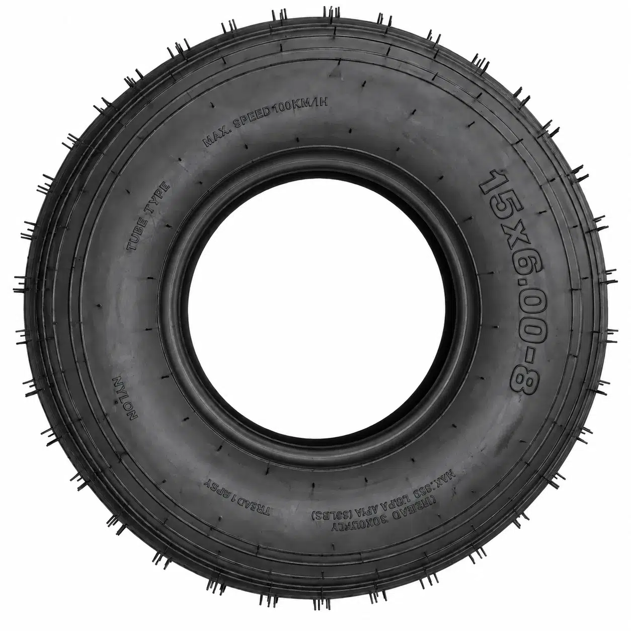 964 rubber tire front view component photograph for electric go-karts; exact model compatibility to be confirmed