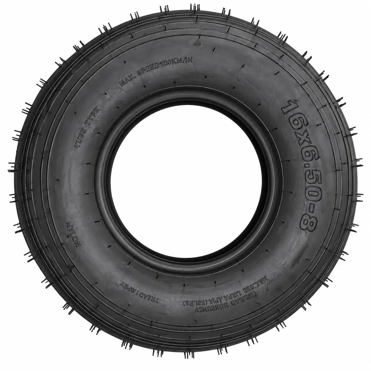 GT3 rubber tire close-up component photograph for electric go-karts; exact model compatibility to be confirmed