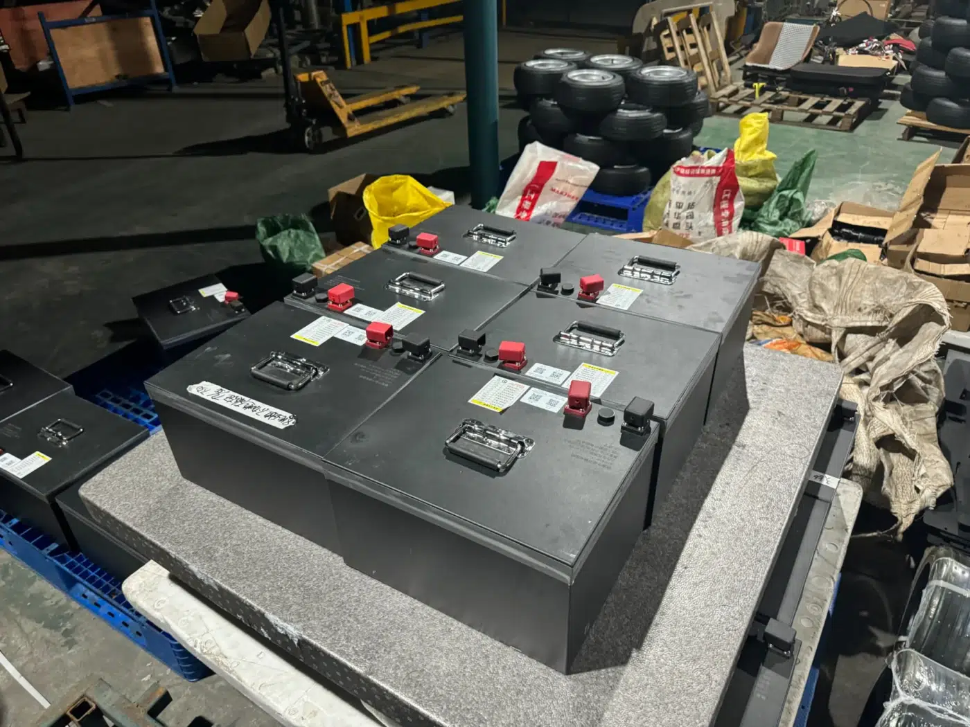 Battery component component photograph for electric go-karts; exact model compatibility to be confirmed