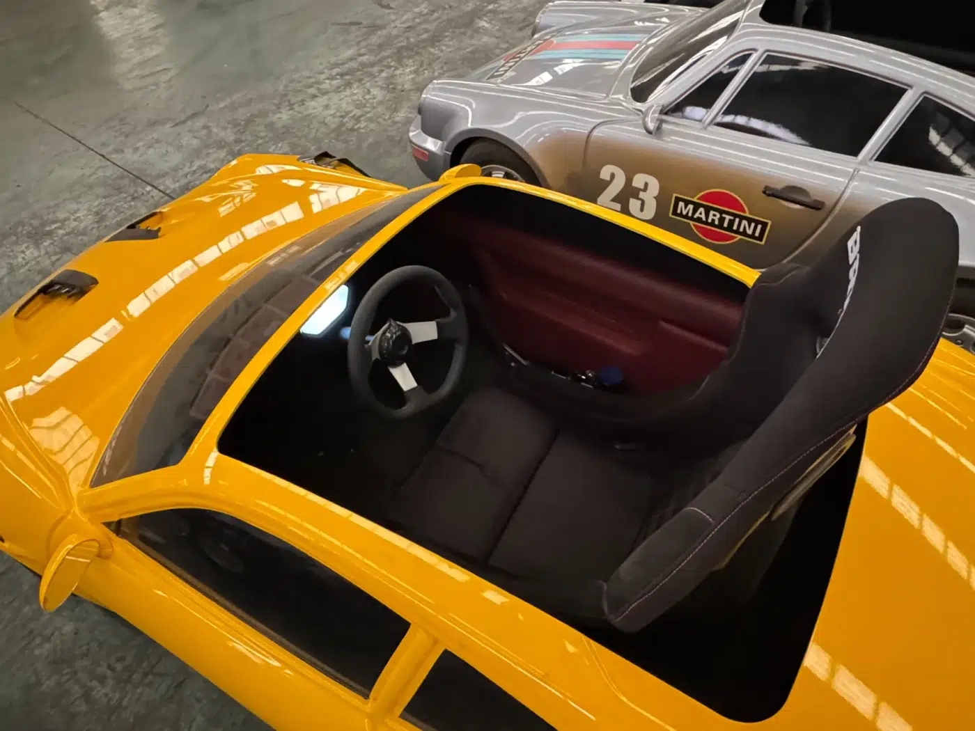 Racing seat, alternate view component photograph for electric go-karts; exact model compatibility to be confirmed