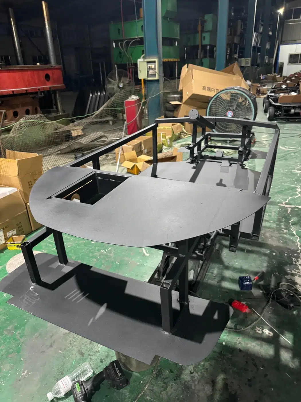 Go-kart chassis frame component photograph for electric go-karts; exact model compatibility to be confirmed