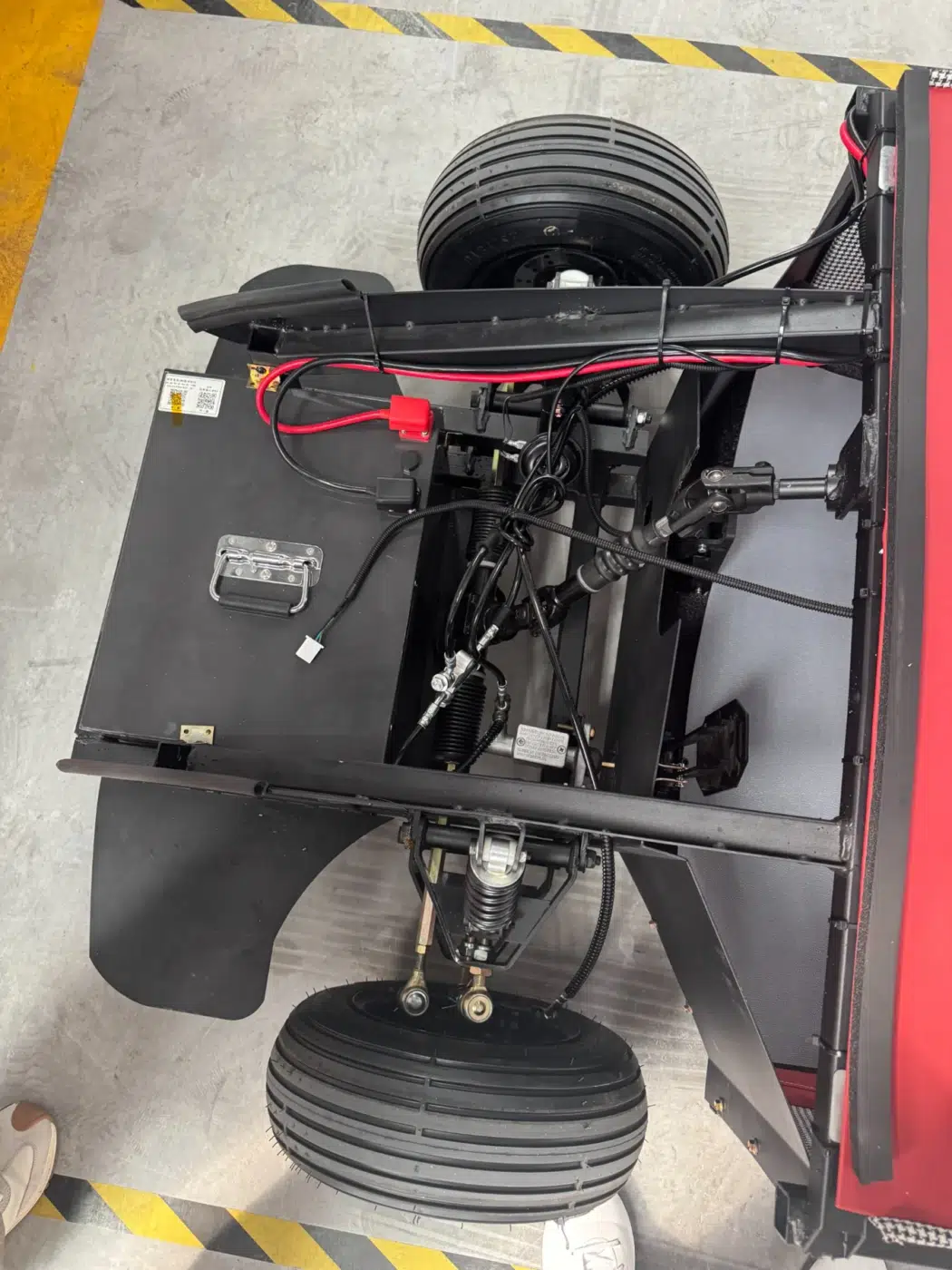 Go-kart body shell detail, alternate view component photograph for electric go-karts; exact model compatibility to be confirmed