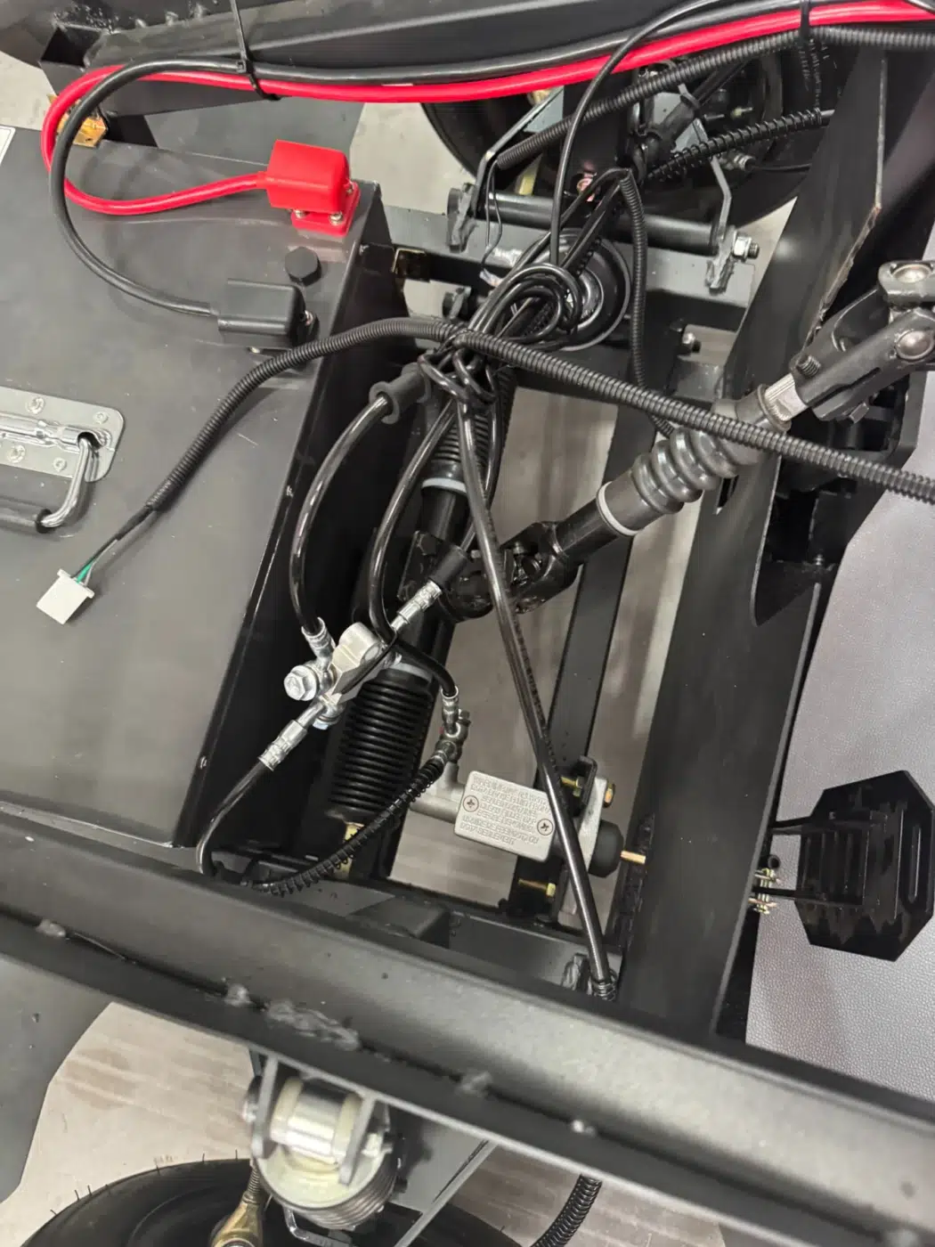 Go-kart body shell detail, alternate view component photograph for electric go-karts; exact model compatibility to be confirmed