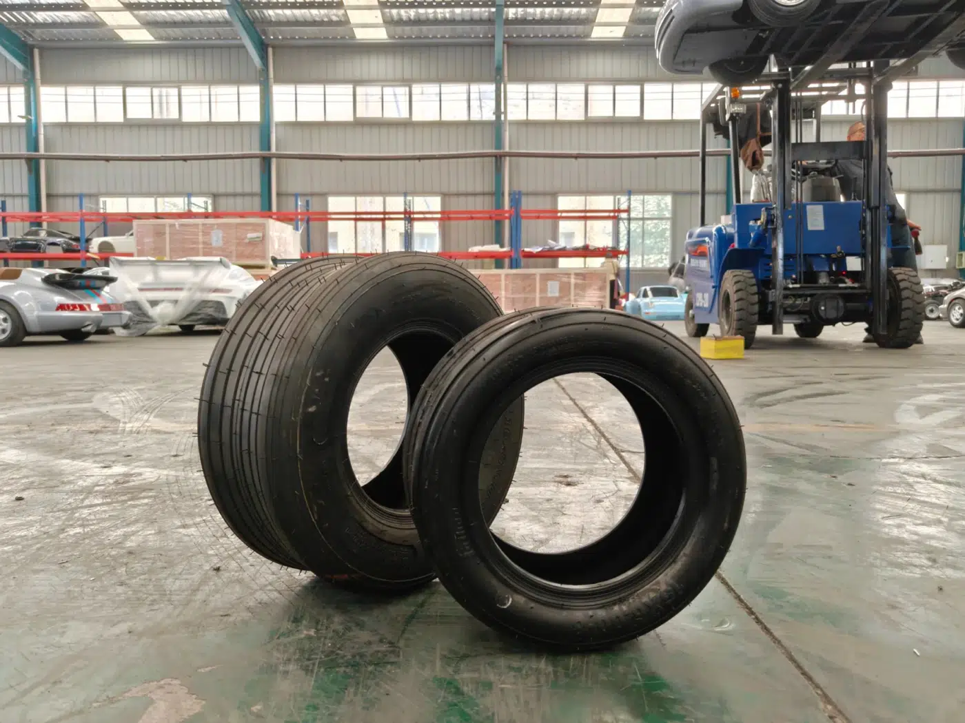 Go-kart tire, alternate view component photograph for electric go-karts; exact model compatibility to be confirmed