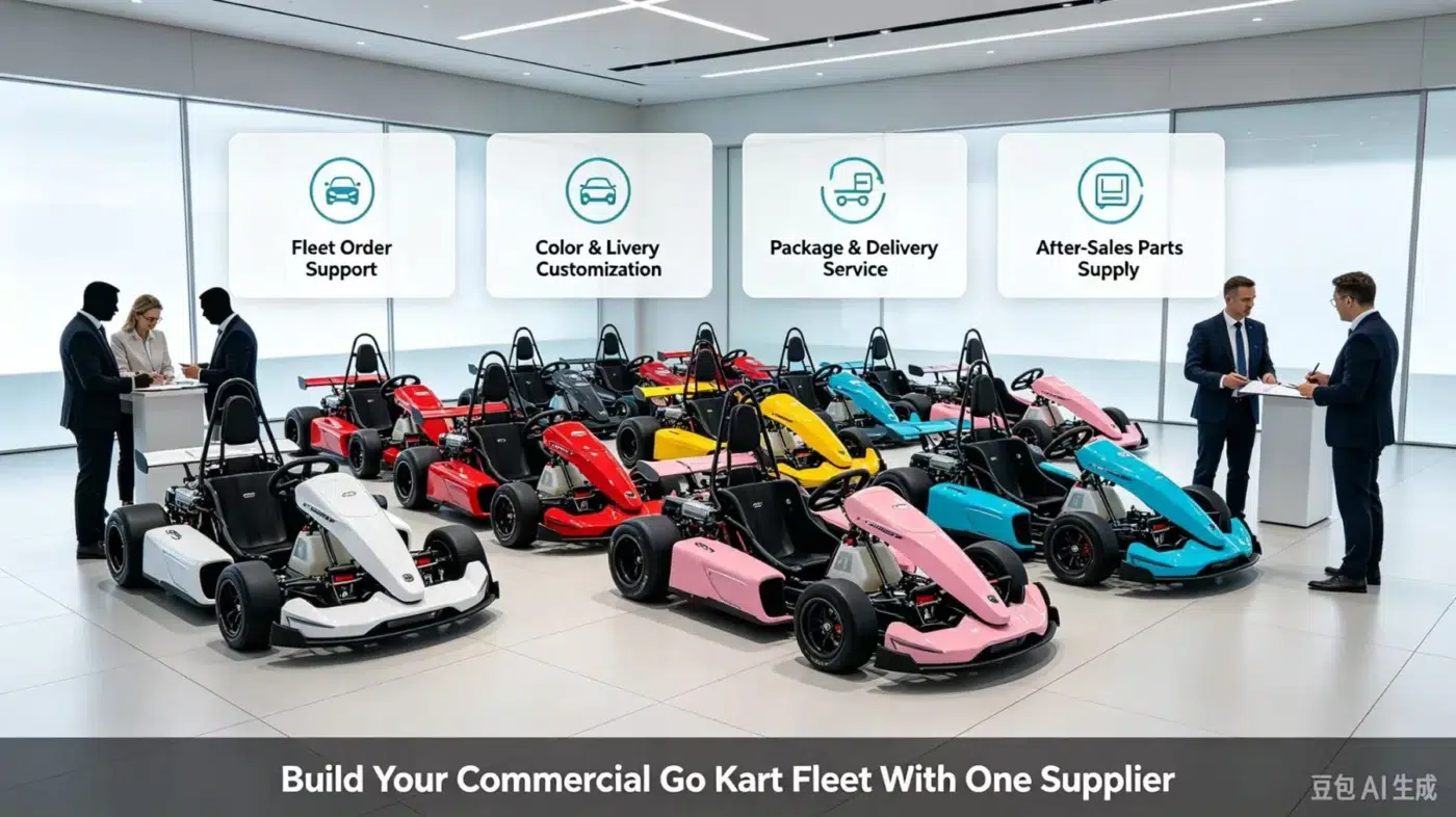 Commercial go-kart fleet order concept; illustrative multi-model fleet concept, not a verified customer order