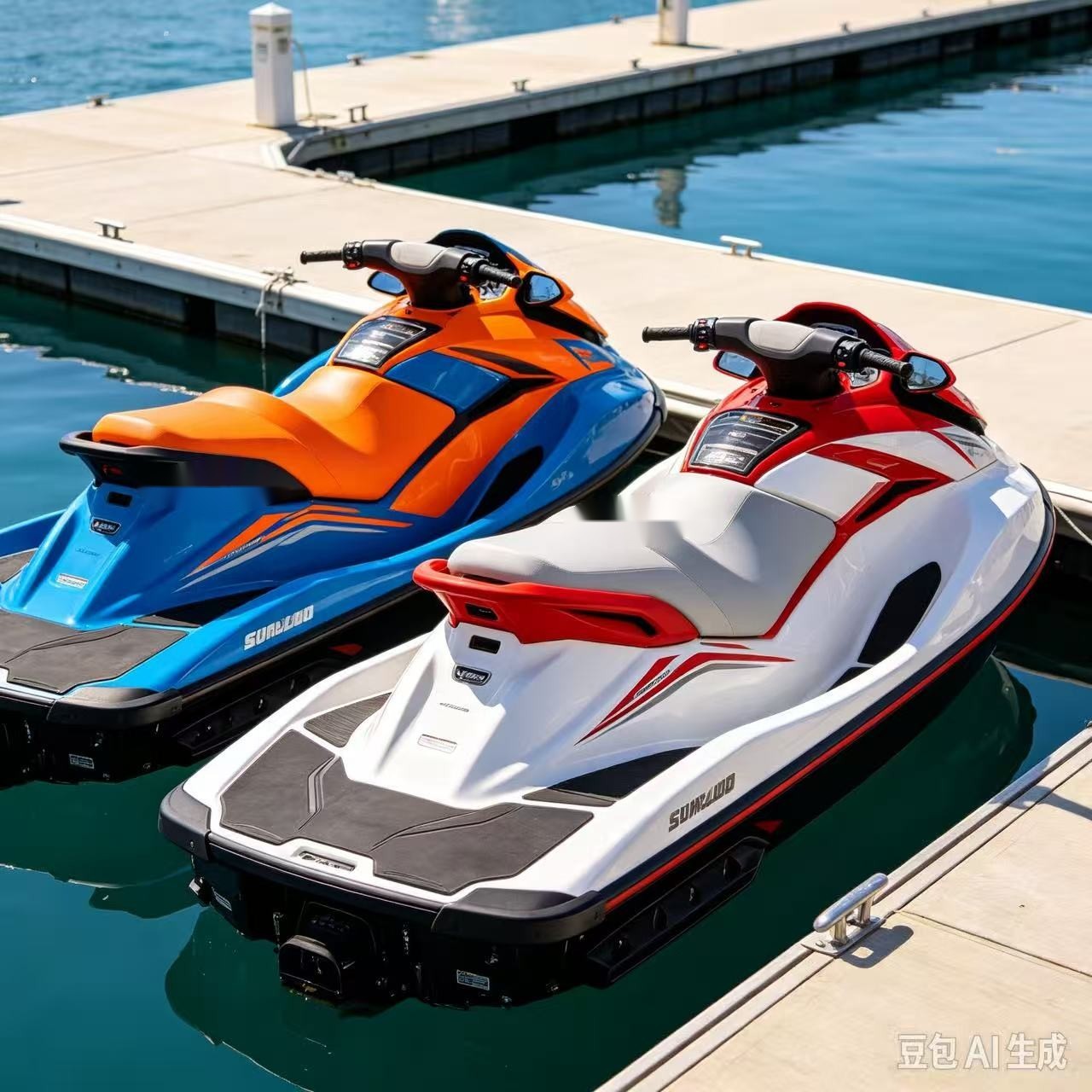 Personal Watercraft / Water Motorcycles product image: blue orange personal watercraft pair